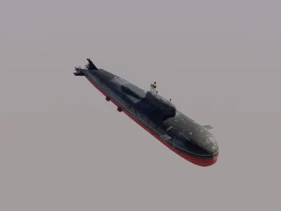 Submarine Oscar II Low Poly Model 3D model