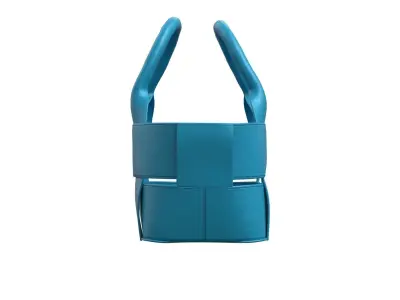 Blue Leather Tote Bag 3D model