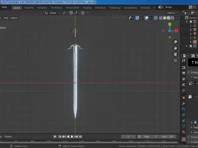 THE SWORD computer screen showing 3D model