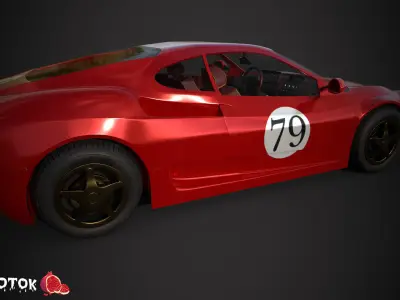 RaceCar ferrari italia Free low-poly 3D model