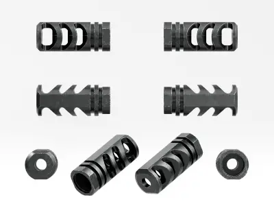 Precision Armament M4-72 Severe-Duty Compensator Low-poly 3D model