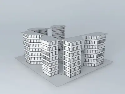 Hotel Complex Free 3D model