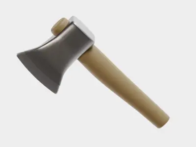 Axe 3d model Low-poly 3D model get