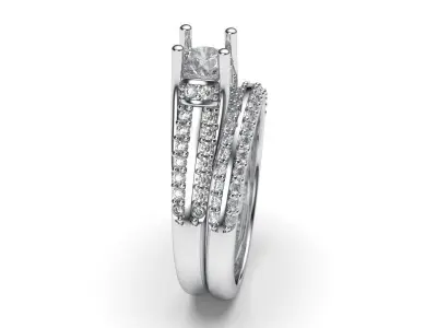 solitaire with ring sizes  8 part S85 3D print model