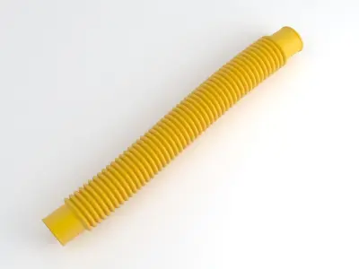 Hog Oval Corrugated Hose 01 Yellow 3D model