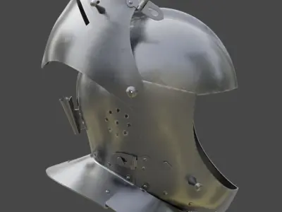 Armet Close Helmet 3D model