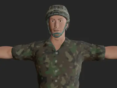 army man Soldier Low-poly 3D model