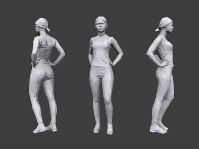 Lowpoly People Fitness Pack Low-poly 3D model