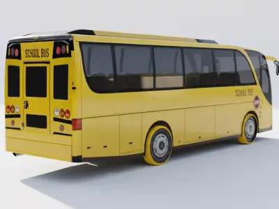 City Bus School 3D Model 1722 Tris Low-poly 3D model