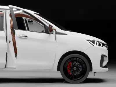 7 Seater MPV Car 3D Model Interior Doors 3D model