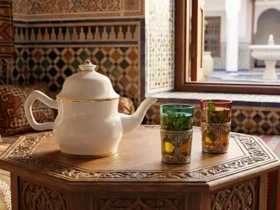 Elegant Moroccan White Porcelain Teapot with Gold Trim Free low-poly 3D model