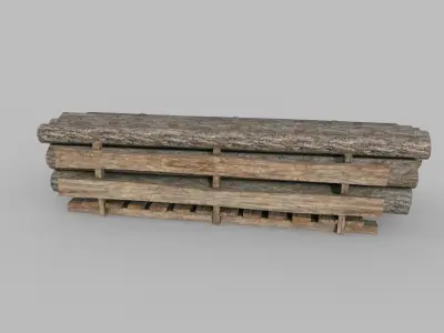 Wood logs A Low-poly 3D model