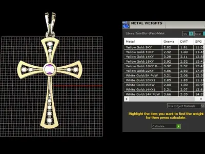 beautiful and amazing cross with diamonds 3D print model