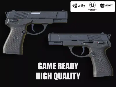QSZ-92 Chinese Pistol AAA Low-poly 3D model