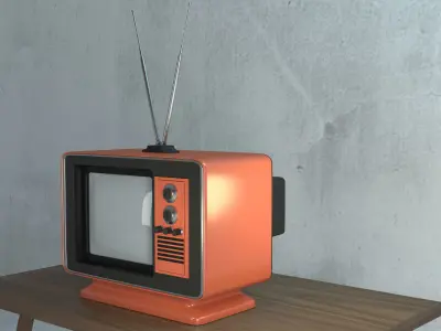 Retro TV 3d Model Low-poly 3D model
