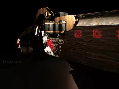Matchlock Japanese Pistol 3D model