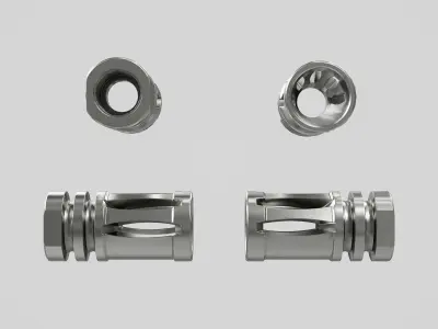 A2 Birdcage Flash Hider  Low-poly 3D model purchase