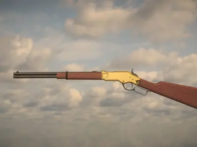 Western Winchester Low-poly 3D model