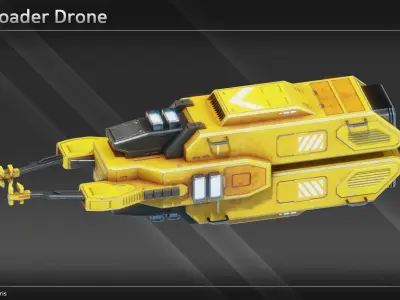 Spaceship CFS56 Heavy Freighter Low-poly 3D model