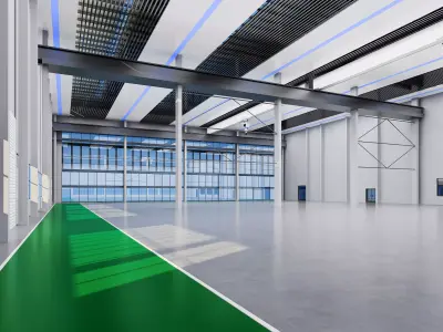 Inside the smart factory warehouse 3D model