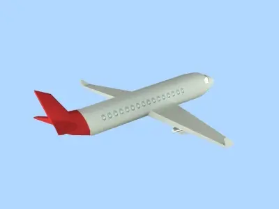 Plane Low Poly airplane flying in sky Low-poly 3D model