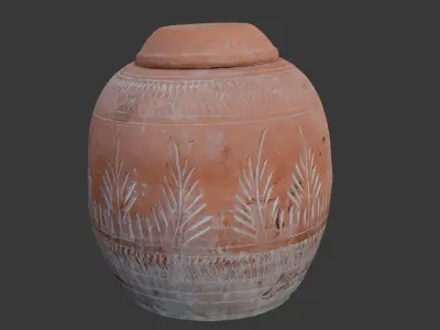  Terracotta Water Jar Scan Low-poly 3D model