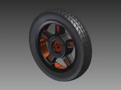 Steampunk wheel Free 3D model
