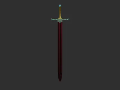 divine sword Low-poly 3D model