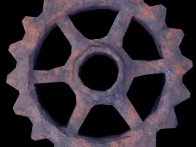 Gears - PBR - Textured Low-poly 3D model