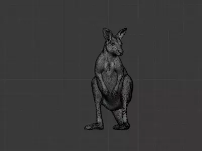 Kangaroo 3D Scan Print Low-poly 3D model