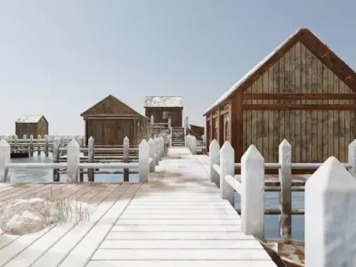 Winter Harbor Village 3D model