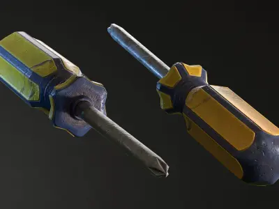 Screwdriver knife Low-poly 3D model