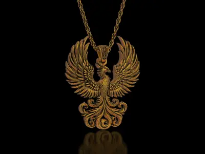 The mythical and exclusive Phoenix pendant 3D print model