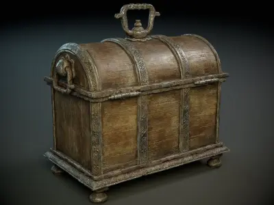 Ancient Treasure Chest PBR Low-poly 3D model
