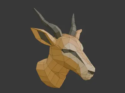 ENTELOPE HEAD LOWPOLY ORIGAMI DECORATION Low-poly 3D model
