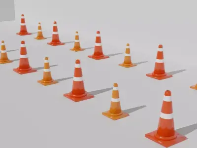 Traffic Cone 3D model V2