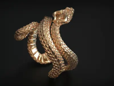 Viper Snake Ring 3D print model