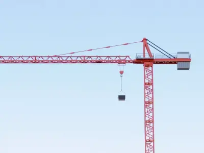 Construction Crane - Hammerhead Tower Crane 3D model