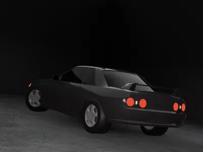 Stylized Nissan GTR 32 - Game Ready Free low-poly 3D model