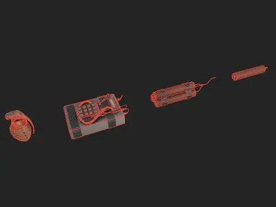 Military Props Pack Low-poly 3D model