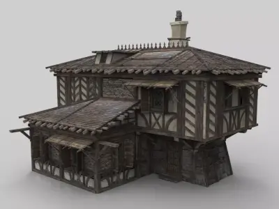Medieval house fantasy 17  Low-poly 3D model