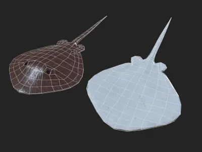 Stingray 3d low poly model Low-poly 3D model