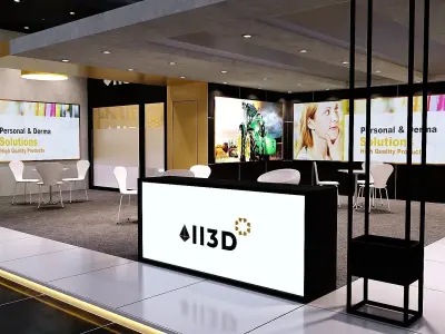 Exhibition Stand Stall 2 Side Open 10X8 3D model