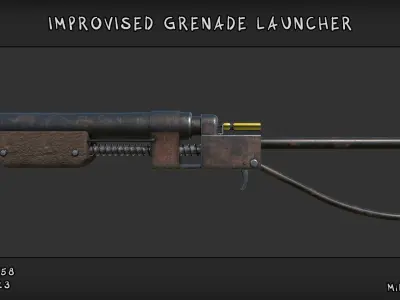 Improvised grenade launcher Low-poly 3D model