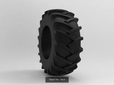Tractor Tire SET - 5 Tires 3D Model Pack