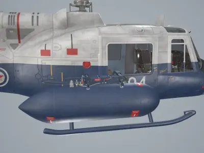 Bell UH-1B Australian Navy Complex Animation Low-poly 3D model