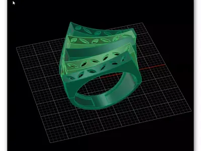 bypass gold ring 3 part 3D print model buy