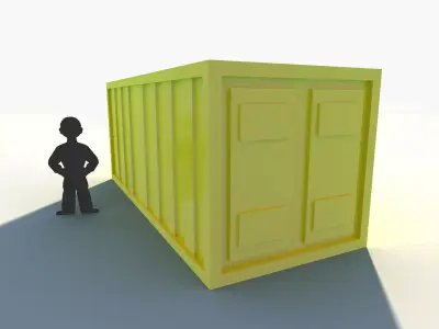 Shipping Container for Barge Cargo Ships Low-poly 3D model
