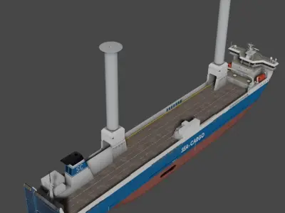 Ro-Ro Sailing vessel Low-poly 3D model