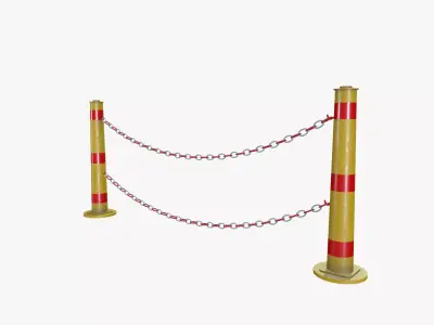 Chain Barricade Low-poly 3D model